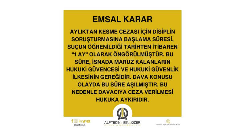 “HİZMET İÇİNDE DEVLET MEMURUNUN İTİBAR VE GÜVEN DUYGUSUNU SARSACAK NİTELİKTE DAVRANIŞLARDA BULUNMAK DİSİPLİNSİZLİK FİİLİNE İLİŞKİN EMSAL KARAR